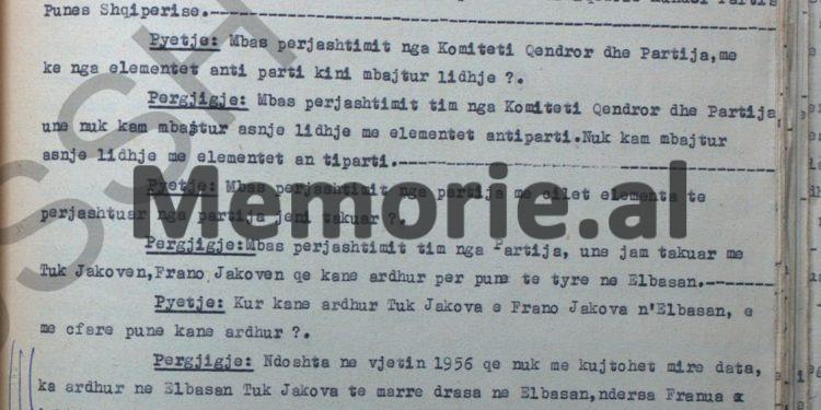 “Tuk Jakova kishte shtruar në plenum, se partinë tonë e ka organizuar Miladini dhe jo Enveri, pasi…”/ Deponimet e Bedri Spahiut, janar ‘58