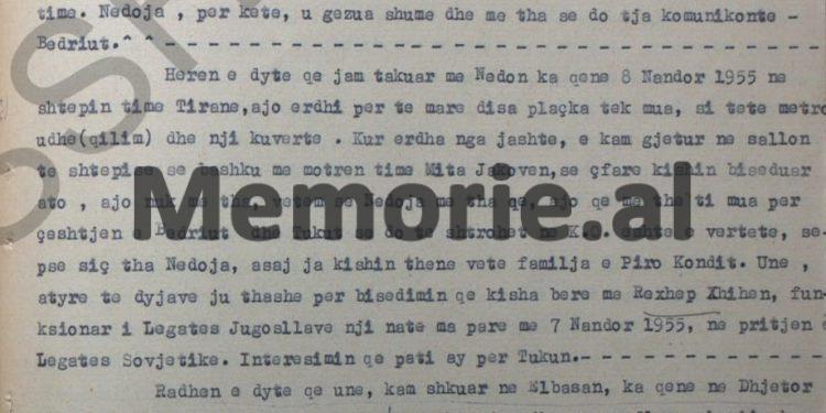 “Bedri Spahiu  më tha se; në plenumin e Beratit, Enveri u bë si pulë e lagur dhe vetëm oportuniteti i Nako Spiros…”/ Deponimet e Dhora Lekës, janar ‘58