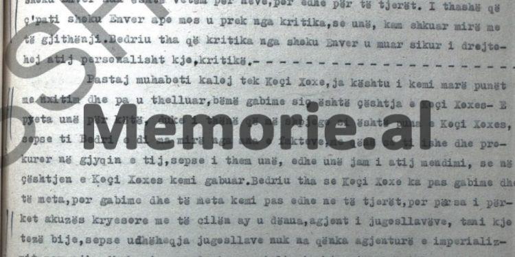 Deponimet e Tuk Jakovës: “Kur vajta te shtëpia e Bedriu në Elbasan, pasi gruaja me fëmijët shkuan për të fjetur, i thashë për Enverin…”/ Proçesi hetimor, janar ‘58