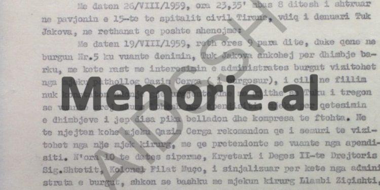 Zbulohet dokumenti ‘Tepër sekret’ për Hysni Kapon: “Organet t’ona kanë përgjegjësi të rëndë për vdekjen e Tuk Jakovës, pasi…”/ Relacioni i ministrit Kadri Hazbiu, gusht’59