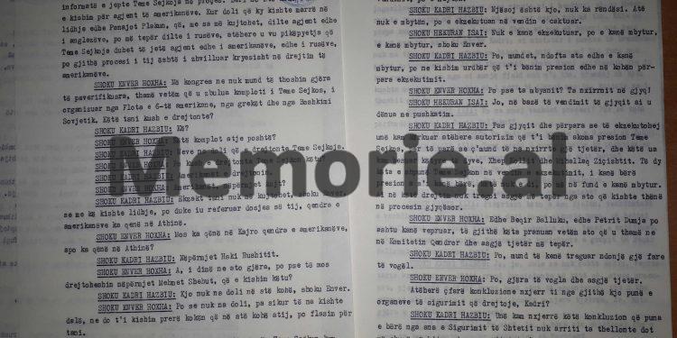“Shoku Enver, unë kërkova autorizim dhe Rexhepi me Mihallaqin e shpunë Teme Sejkon te vendi dhe e mbytën…”/ Dëshmia e Kadri Hazbiut në mbledhjen e Byrosë, shtator ‘82