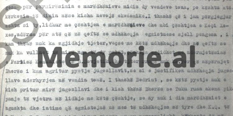 Deponimet e Tuk Jakovës: “Kur vajta te shtëpia e Bedriu në Elbasan, pasi gruaja me fëmijët shkuan për të fjetur, i thashë për Enverin…”/ Proçesi hetimor, janar ‘58