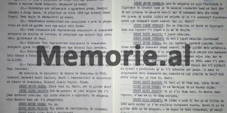 “Shoku Enver, ja po e lexoj unë platformën e Sigurimit që Kadriu u’a dha sovjetikëve, me emrat e agjenturës….”/ Diskutimi i Hekuran Isait në mbledhjen e Byrosë, shtator ‘82