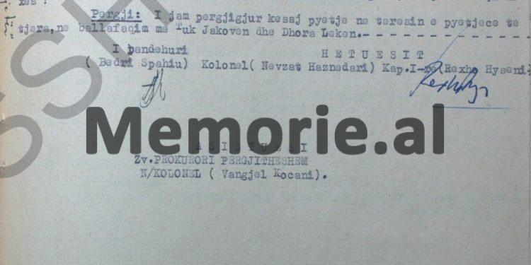 “S’jam i detyruar të përgjigjem, pasi kur isha anëtar i Komitetit Qendror dhe ministër, unë takohesha …”/ Deponimet e Bedri Spahiut, janar ‘58