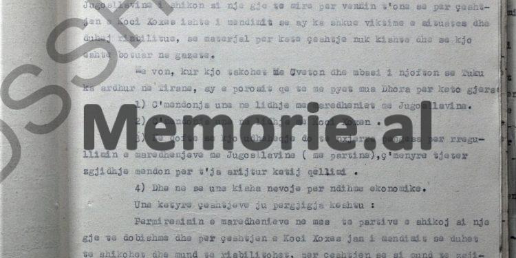 “Te shtëpia e Dhora Lekës, diplomati jugosllav Cveto, i tha Mitës; a e kuptoj tani Tuku se kush është Enveri dhe a e njohu atë…”? / Deponimi i Tuk Jakovës, janar ‘58