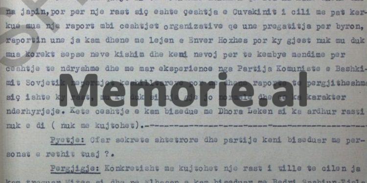 “Unë i kam thënë Dhora Lekës e Viktor Stratobërdhës, se Enver Hoxha është dinak dhe demagog, pasi ai kishte marrëdhënie intime me…”/ Deponimet e Tuk Jakovës, janar ‘58