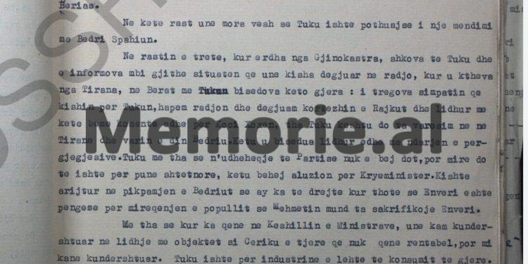 “Tuku më tha; Koci Xoxen do ta varrosim si Rajkun në Hungari, se varrin e tij e di Bedriu dhe Enveri do e sakrifikojë Mehmetin…”/ Deponimet e Dhora Lekës, janar ‘58