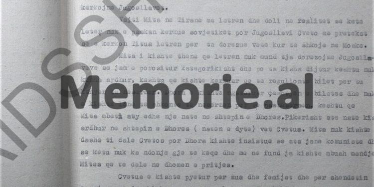 “Te shtëpia e Dhora Lekës, diplomati jugosllav Cveto, i tha Mitës; a e kuptoj tani Tuku se kush është Enveri dhe a e njohu atë…”? / Deponimi i Tuk Jakovës, janar ‘58