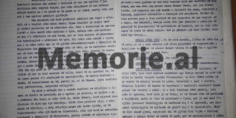 “Djali i shokut Mehmet, kur ishte në Divjakë, dilte shëtiste me motoskaf, pa lëre nusja e tij, ndërrohej e shëtiste …”/ Akuzat e Lenka Çukos në mbledhjen e Byrosë, 17 dhjetor ‘82