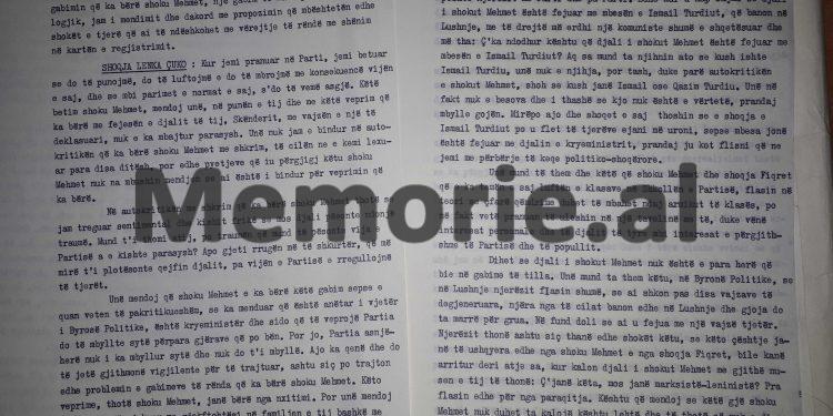 “Djali i shokut Mehmet, kur ishte në Divjakë, dilte shëtiste me motoskaf, pa lëre nusja e tij, ndërrohej e shëtiste …”/ Akuzat e Lenka Çukos në mbledhjen e Byrosë, 17 dhjetor ‘82