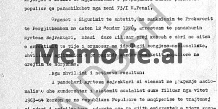 “Myrteza Bajraktari flet hapur kundra partisë dhe i thotë dëshmitarit Halit Llazana, se; më mirë të përfundoj si vagabond në Turqi, se sa të vuaj në Shqipëri…”/ Procesi hetimor, dhjetor ‘70