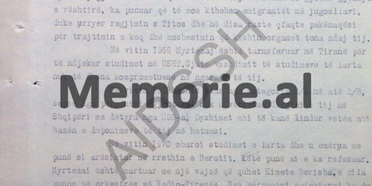 “Myrteza Bajraktari është nacionalist, urren sistemin tonë socialist, thotë se komunistët janë banditë, lavdëron ‘jetën e bukur në Perëndim’ dhe …”/ Raporti sekret i Sigurimit në ’74-ën