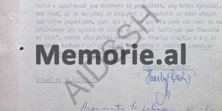 “Myrteza Bajraktari është nacionalist, urren sistemin tonë socialist, thotë se komunistët janë banditë, lavdëron ‘jetën e bukur në Perëndim’ dhe …”/ Raporti sekret i Sigurimit në ’74-ën