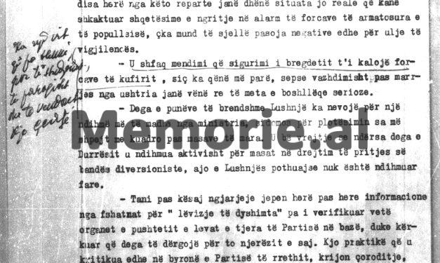 “Veprimet e ngathëta të kryetarit të Degës së Brendshme, shokut Kapllan Shehu, i cili vetëm pas gjetjes së kufomës së zv/shefit të Policisë…”! Zbulohet raporti sekret për “Bandën Xhevdet Mustafa”, tetor ‘82
