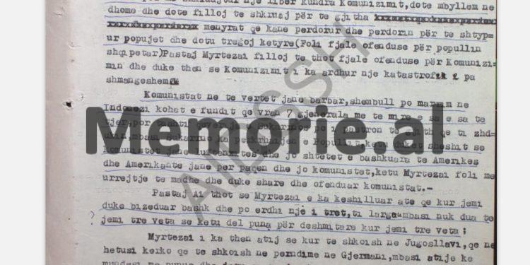 “Myrtezai tha se: po më riatdhesuan në Jugosllavi, do kërkoj të shkoj në Gjermaninë Perëndimore dhe atje do shkruaj një libër kundër…”!/ Raporti i “Besniku”-t  nga Kampi  i Semanit