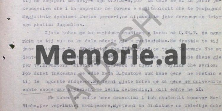 “Myrtezai është shoku më i ngushtë i Kapllan Resulit, ai është në dijeni se ky do arratiset në Jugosllavi dhe e ka porositur…”/ Raporti i “Patriotit”, tetor ‘70