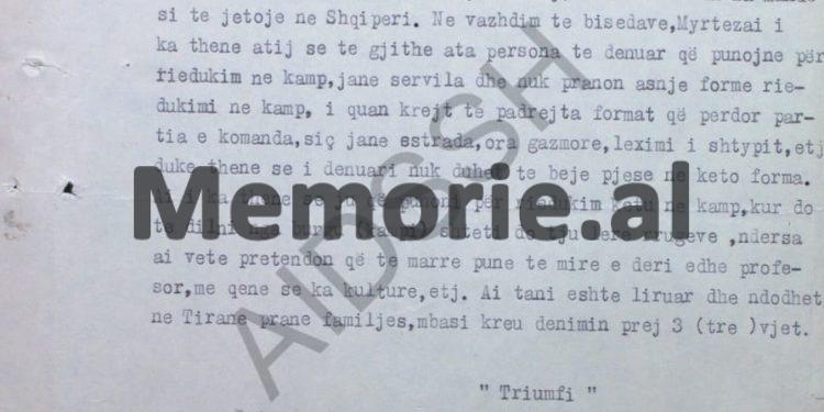 “Myrteza Bajraktari është nacionalist, urren sistemin tonë socialist, thotë se komunistët janë banditë, lavdëron ‘jetën e bukur në Perëndim’ dhe …”/ Raporti sekret i Sigurimit në ’74-ën