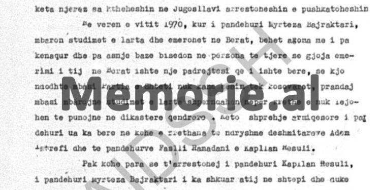 “Myrteza Bajraktari flet hapur kundra partisë dhe i thotë dëshmitarit Halit Llazana, se; më mirë të përfundoj si vagabond në Turqi, se sa të vuaj në Shqipëri…”/ Procesi hetimor, dhjetor ‘70
