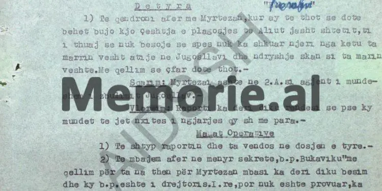 “Në Kampin e Semanit, Myrteza Bajraktari tha se: legata jugosllave e ka marrë vesh ngjarjen e plagosjes, pasi ajo nuk ruan lopët e dhitë, por…”! / Deponimet e bashkëpunëtorit “Paketa”!