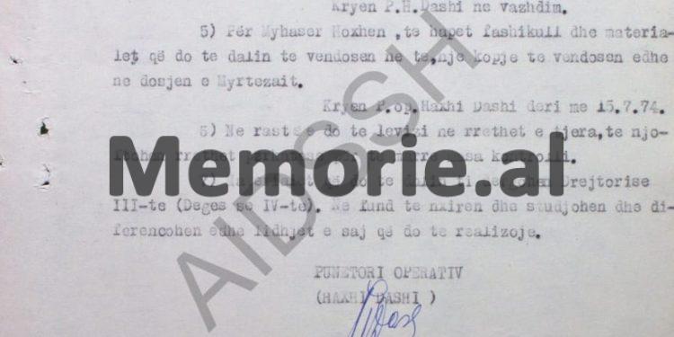 “Të aktivizohet bashkëpunëtori ‘Patrioti”, për survejimin e motrës së Myrteza Bajraktarit, e cila ka ardhur si vizitore në Shqipëri, me qëllim…”/ Raporti sekret i Shefit të Kundërzbulimit, në ’74-ën