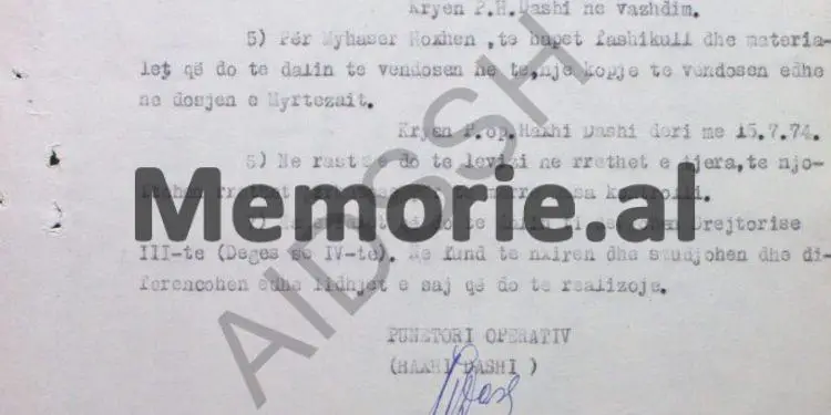 “Të aktivizohet bashkëpunëtori ‘Patrioti”, për survejimin e motrës së Myrteza Bajraktarit, e cila ka ardhur si vizitore në Shqipëri, me qëllim…”/ Raporti sekret i Shefit të Kundërzbulimit, në ’74-ën