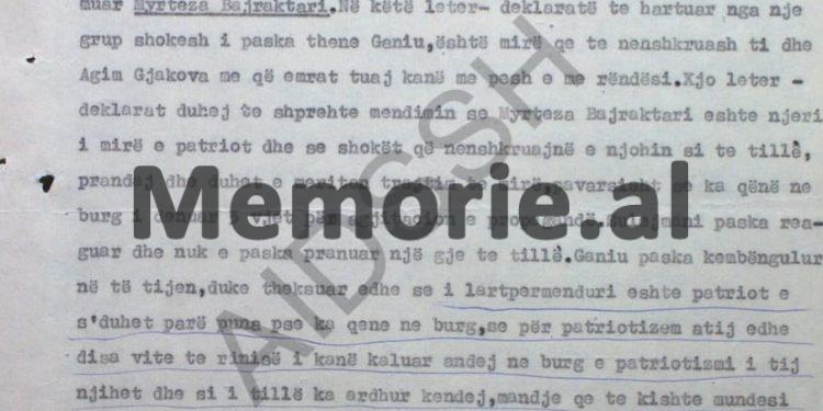 “Të shikohet nga i merr paratë Myrteza Bajraktari, se mos ambasada jugosllave, financon të shoqen e Qerim Jakupit, emigrant kosovar, i dënuar në Ballsh…”?/ Raporti sekret i Punëtorit Operativ, Isa Lika