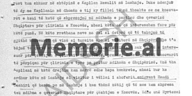 “Unë thashë se, Kapllan Resuli është arrestuar se ka thënë që: kosovarët të mos kenë shpresë nga Shqipëria për çlirimin e tyre….”/ Deponimet e Myrteza Bajraktarit, dhjetor ‘70