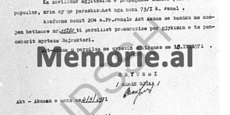 “Myrteza Bajraktari flet hapur kundra partisë dhe i thotë dëshmitarit Halit Llazana, se; më mirë të përfundoj si vagabond në Turqi, se sa të vuaj në Shqipëri…”/ Procesi hetimor, dhjetor ‘70