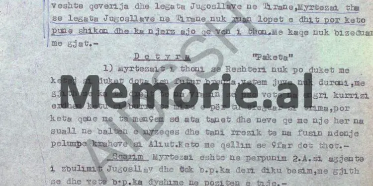 “Në Kampin e Semanit, Myrteza Bajraktari tha se: legata jugosllave e ka marrë vesh ngjarjen e plagosjes, pasi ajo nuk ruan lopët e dhitë, por…”! / Deponimet e bashkëpunëtorit “Paketa”!