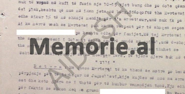 “Myrtezai i tha ‘Yllit’, po sikur të futem në ndonjë ambasadë në Tiranë dhe të kërkoj strehim politik, ai i’u përgjigj se…”/ Relacioni i Punëtorit Operativ, Emri Bajo