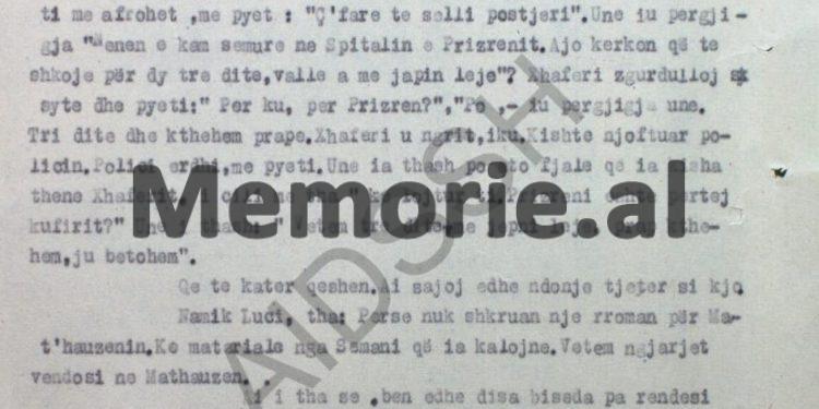 “Te Hotel ‘Drini’, Namik Luci i tha Myrteza Bajraktarit, se përse nuk shkruan një roman për Mauthausenin, ke material nga Semani, që…”? / Dëshmia e “Flamurtarit”