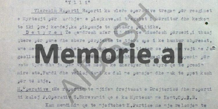 “Prapa deklaratave për ‘patriotizmin’ e Myrteza Bajraktarit, qëndron Agim Gjakova dhe puna e tij armiqësore, i cili…”/ Raporti sekret i bashkëpunëtorit “Ylli”