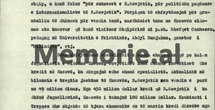 “Moska po dërgon në ambasadën e saj në Beograd dhe në Kosovë, shumë zbulues të maskuar si ‘specialistë e pedagogë’, të cilët para 1960-ës, ishin në Shqipëri, si p.sh.,…”/ Relacioni i Drejtorit të Zbulimit në ’74-ën
