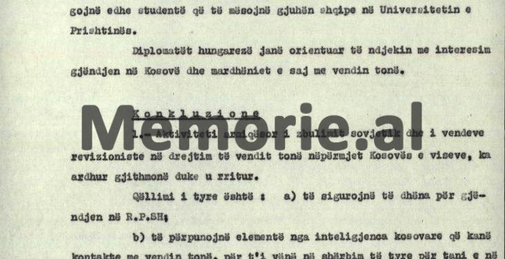 “Moska po dërgon në ambasadën e saj në Beograd dhe në Kosovë, shumë zbulues të maskuar si ‘specialistë e pedagogë’, të cilët para 1960-ës, ishin në Shqipëri, si p.sh.,…”/ Relacioni i Drejtorit të Zbulimit në ’74-ën