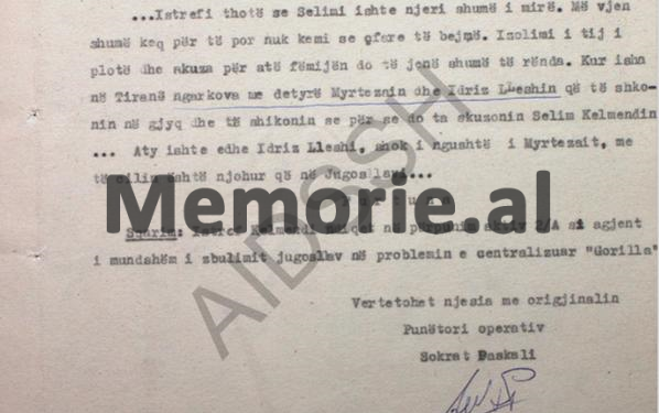 “Selim Kelmendi ka mbajtur në shtëpinë e tij në Fushë-Krujë një djal kosovar, 12 vjeç, që erdhi pas demonstratave të ’81-it dhe kur u kthye në Kosovë, ai foli në…”/ Raporti sekret i “Furtuna”, në ’83-in