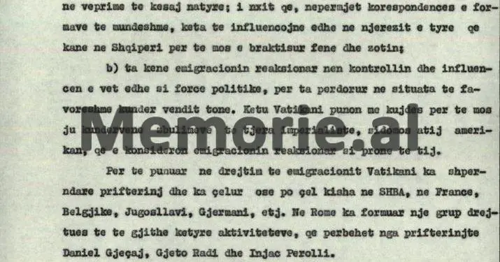 “Për emigracionin shqiptar, Vatikani ka dërguar priftërinj dhe ka çelur kisha në SHBA-ës, Francë, Gjermani, etj., kurse në Romë ka dërguar tre…”/ Relacioni sekret i Drejtorit të Zbulimit në ’74-ën