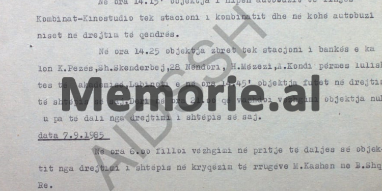 “Të ndiqet Aishe Shima si agjente ndërlidhëse e UDB-së, kurse Muntaz Dhrami, ka lidhje krushqie me Myrteza Bajraktarin dhe ai…”! / Raporti sekret i Punëtorit Operativ, Oltjon Frashëri, në ’85-ën