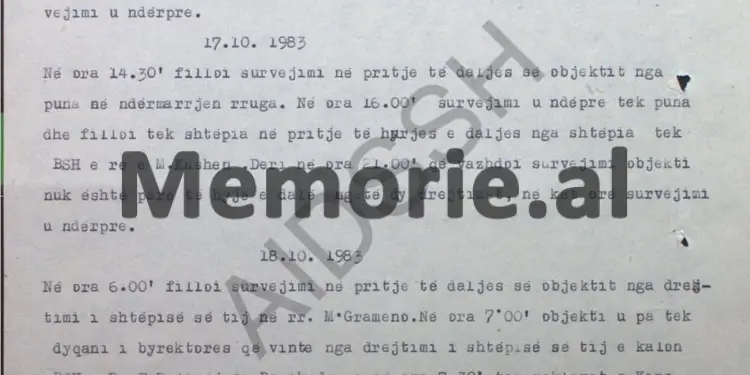 “Rexhep Ayn Lajçi, duhet të jetë agjent i Zbulimit Jugosllav që vepron nëpërmjet Turqisë kundër vendit tonë, prandaj, Aishe Sh. dhe Sterjo Spase…”/ Udhëzimet e shefit të Sigurimit në ’83-in