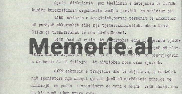 “Ministri ju thoshte atyre që do të dilnin jashtë me shërbim, se: ‘ju e dini numrin e këmbës së gruas dhe vajzave të mija’, me qëllim që ata t’i sillnin…”/ Raporti i vitit 1975, për “Grupin e Ekonomisë”