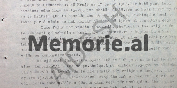 “Shefqeti tha se bisedën për terrorin e bëmë në verën e ’82-it dhe atentatin ndaj Enverit, do ta kryenim në inagurimin e Muzeut…”/ Denoncimi i “Bredhit”, për ‘grupin e kosovarëve’, Krujë ‘83