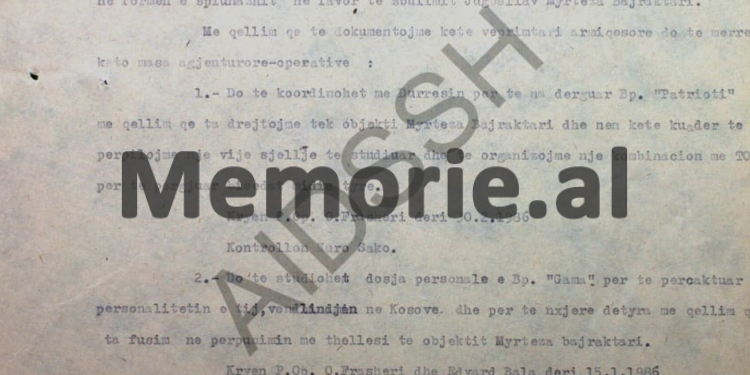 “Të ndiqet Aishe Shima si agjente ndërlidhëse e UDB-së, kurse Muntaz Dhrami, ka lidhje krushqie me Myrteza Bajraktarin dhe ai…”! / Raporti sekret i Punëtorit Operativ, Oltjon Frashëri, në ’85-ën