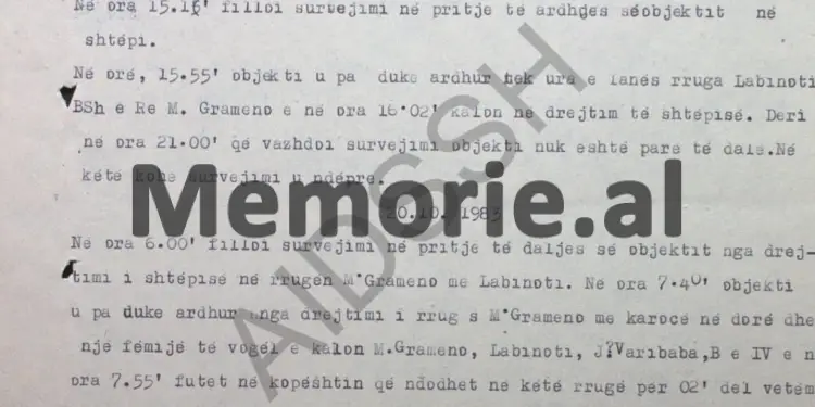“Rexhep Ayn Lajçi, duhet të jetë agjent i Zbulimit Jugosllav që vepron nëpërmjet Turqisë kundër vendit tonë, prandaj, Aishe Sh. dhe Sterjo Spase…”/ Udhëzimet e shefit të Sigurimit në ’83-in