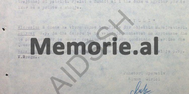 “Pas arrestimit të Selim Kelmendit, Myrtezai shkoi në Fushë-Krujë, takoi mësuesin me emrin Nysret, të cilin, Estref Kelmendi, tha se do e zhdukte fizikisht, pasi…”/ Raporti i ‘B. p’. “Furtuna”, në ’83-in