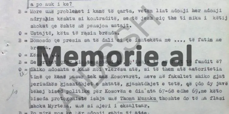 “E kanë mbivlerësuar autoritetin tim tek kosovarët, vinte Thoma Murzaku kur isha në fakultet në vitet 1967-’68, e thoshte; tani do na flasë…”! / Përgjimet ndaj Myrteza Bajraktarit te “Arbëria”, në ’80-ën