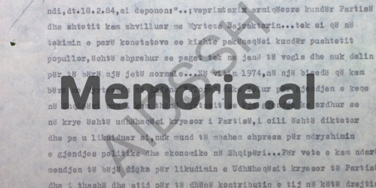 “Shefqeti tha se: pas marrjes së detyrave nga punonjësi i ambasadës jugosllave, Qamil Muhaxhiri, për vrasjen e Enver Hoxhës, unë bisedova me…”/ Raporti i Punëtorit  Operativ, Oltjon Frashëri, në ’83-in