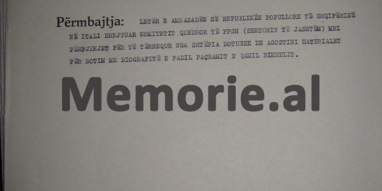 “Pala italiane refuzon të mos botojë biografinë e Fadil Paçramit në Enciklopedinë ‘De Agostini’, se mund të ketë lidhje me Koliqin…”/ Relacioni i ambasadorit Piro Koçi nga Roma, në ’73-in
