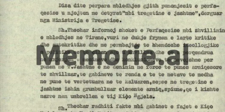 “Në Ministrinë e Tregtisë Jashtme janë grumbulluar elementë armiq dhe agjentë, që i ka marrë nën ombrellën e tij, Kiço Ngjela, i cili ka gënjyer Partinë…”/ Relacioni sekret nga Pekini, dhjetor 1975