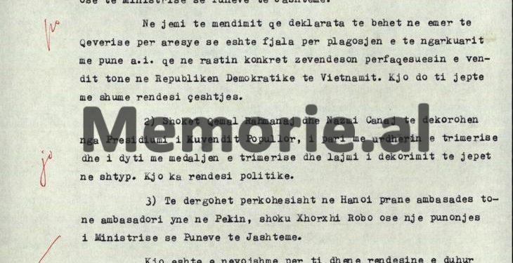 Relacioni sekret i zv/ministrit Ksenofon Nushi, dhjetor ‘72: “Ambasadori vietnamez në Tiranë, më njoftoi për bisedimet në Paris, por unë i thashë të kenë kujdes, pasi SHBA-ës, janë të pabesë dhe…”/