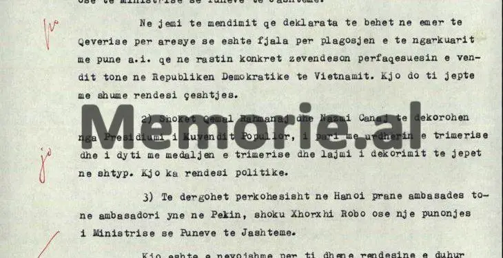 Relacioni sekret i zv/ministrit Ksenofon Nushi, dhjetor ‘72: “Ambasadori vietnamez në Tiranë, më njoftoi për bisedimet në Paris, por unë i thashë të kenë kujdes, pasi SHBA-ës, janë të pabesë dhe…”/