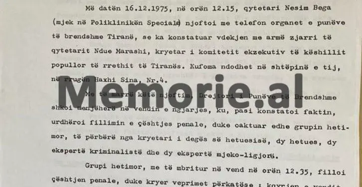“Ai tentoi të inskenonte vetëvrasje aksidentale, kurse në të vërtet….”/ Zbulohet relacioni i Sigurimit, për “vetëvrasjen” e ish-deputetit dhe kryetarit të Komitetit Ekzekutiv të Tiranës, në ’75-ën